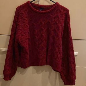 Red knitted sweater